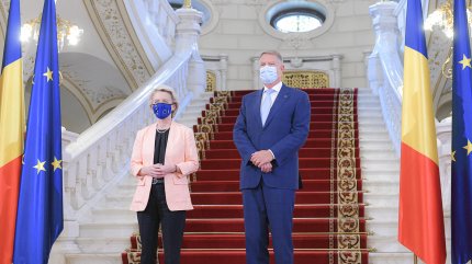 Primele imagini cu Klaus Iohannis și Ursula von der Leyen. Președinta Comisiei Europene a fost primită la Palatul Cotroceni