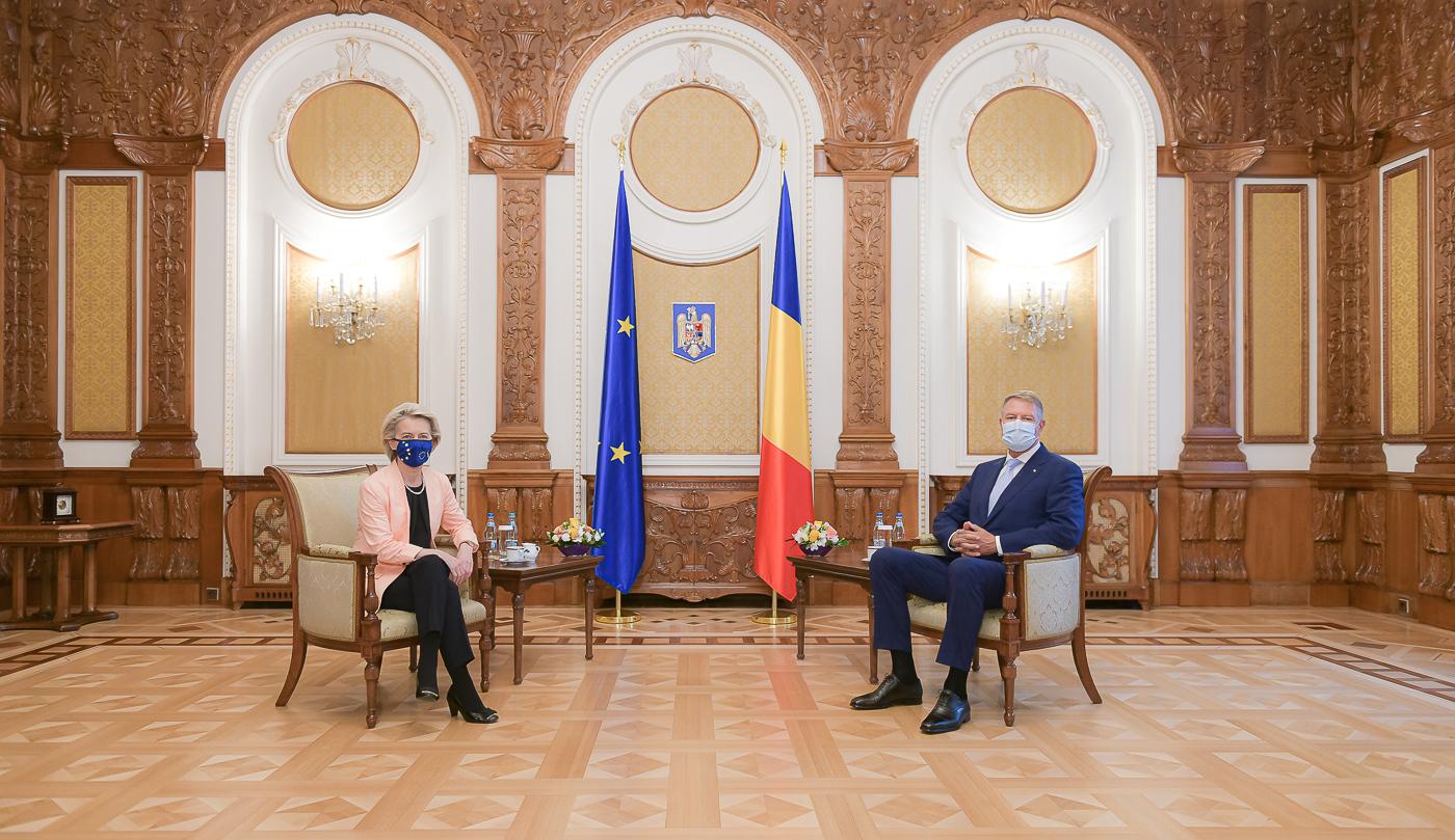 Primele imagini cu Klaus Iohannis și Ursula von der Leyen. Președinta Comisiei Europene a fost primită la Palatul Cotroceni