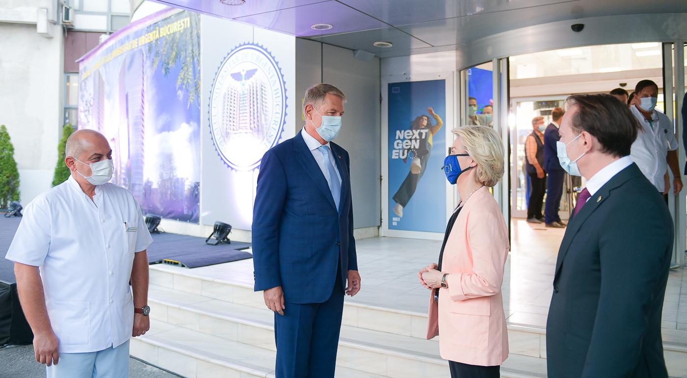 Şefa Comisiei Europene a vizitat luni împreună cu Klaus Iohannis și Florin Cîțu, Spitalul Universitar