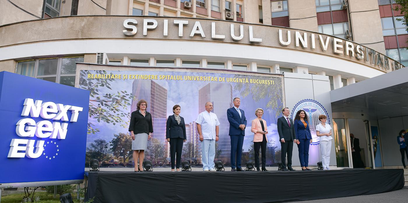 Şefa Comisiei Europene a vizitat luni împreună cu Klaus Iohannis și Florin Cîțu, Spitalul Universitar