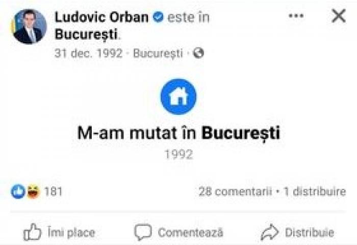 Ludovic Orban, replici ironice după ce a menţionat pe Facebook că s-a căsătorit în 1998
