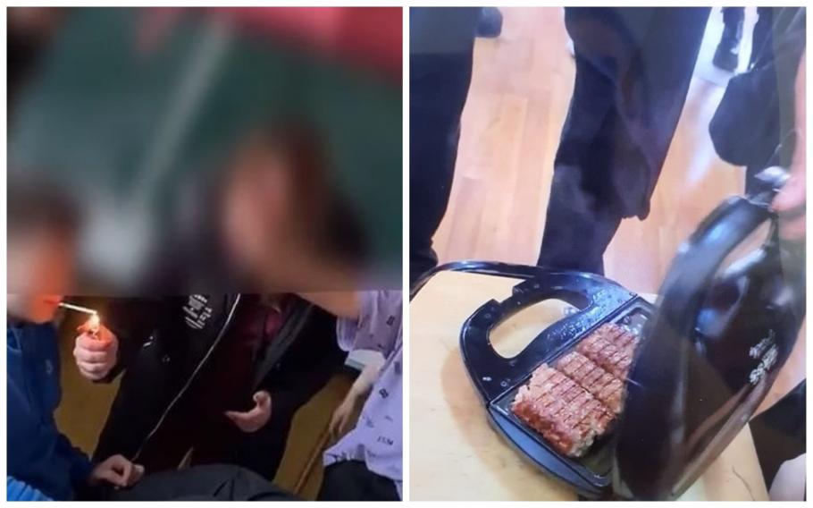 Dezmăț într-un liceu din Ploiești. Elevii fumează și fac grătar cu mici în sala de clasă VIDEO