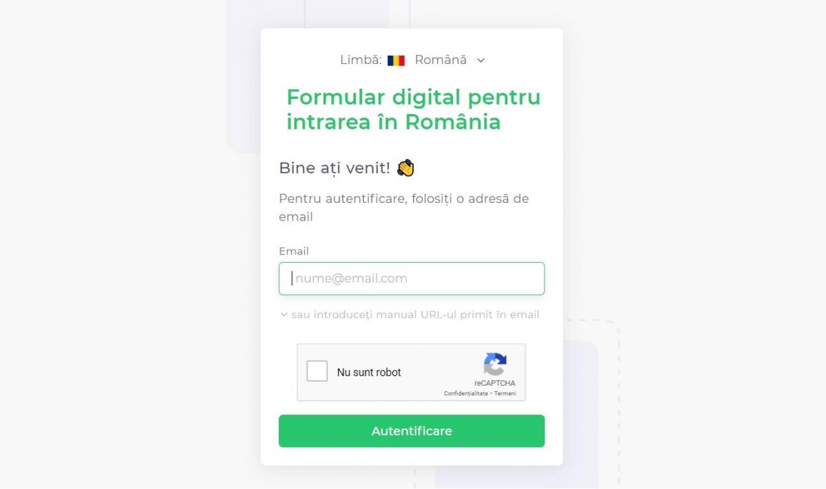 formular de localizare formular de localizare la intrarea în România