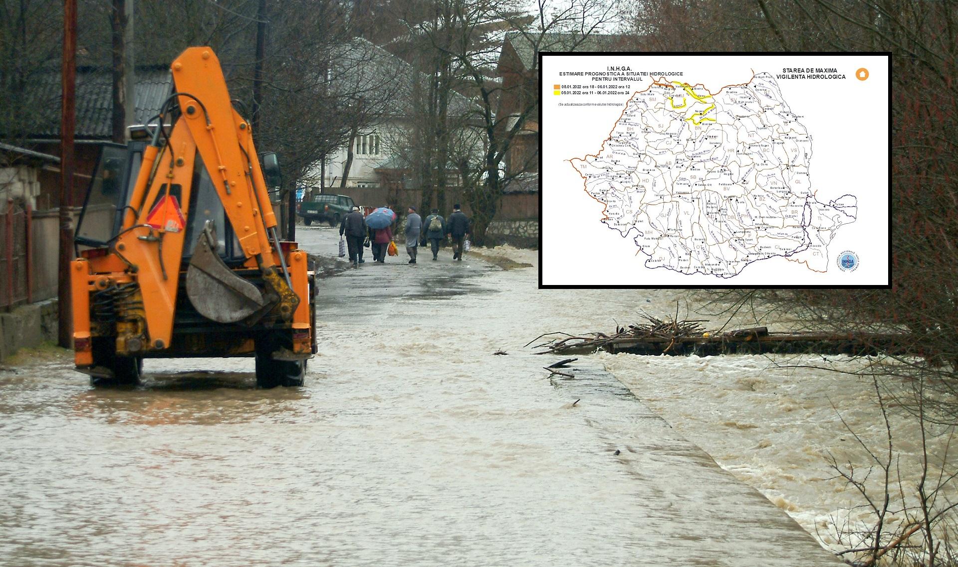 pericol de inundații în nordul României