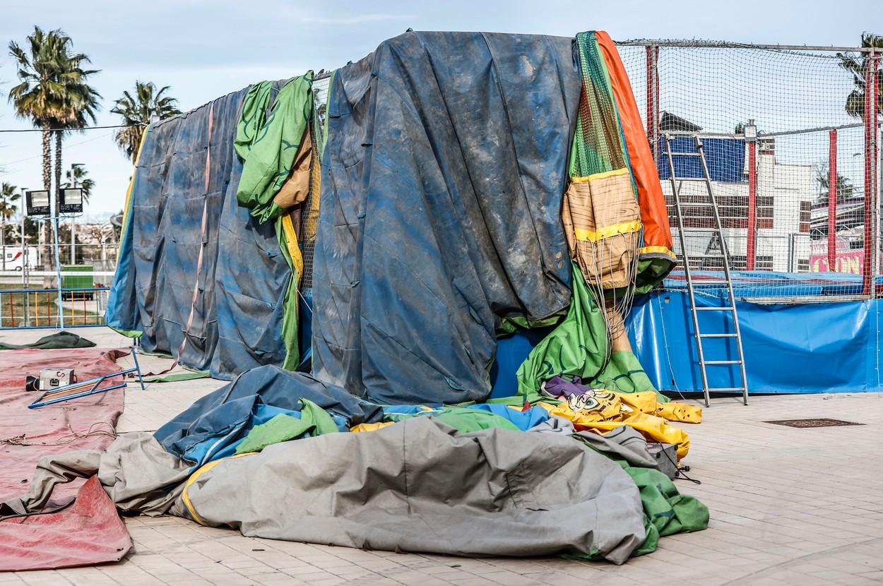 Castel gonflabil luat de vânt în Valencia, ianuarie 2022