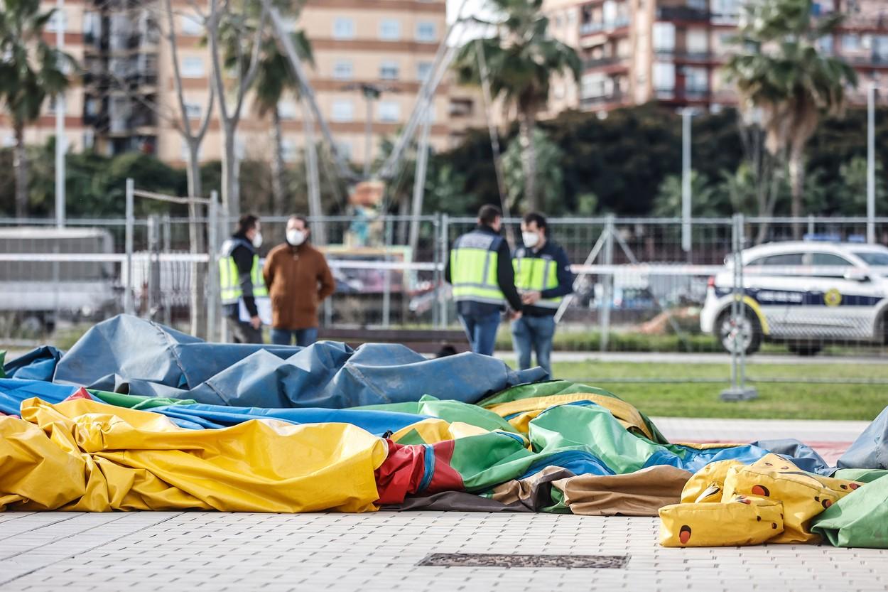 Castel gonflabil luat de vânt în Valencia, ianuarie 2022