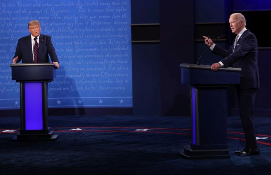 Joe Biden şi Donald Trump, în timpul primei dezbateri