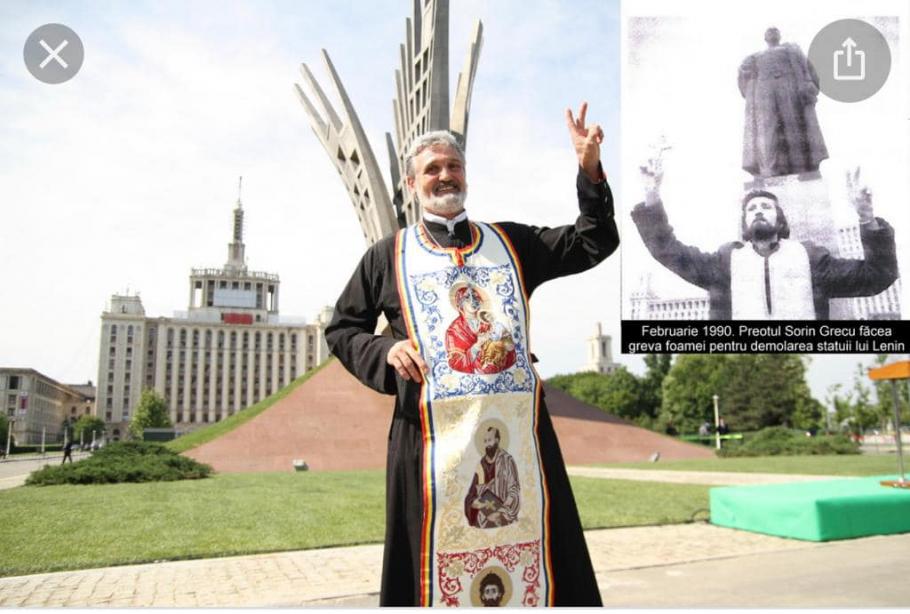 Preotul Sorin Grecu, care a făcut greva foamei pentru demolarea statuii lui Lenin din Piaţa Presei Libere, a murit. Până în 2003 nu a avut voie să se întoarcă în ţară
