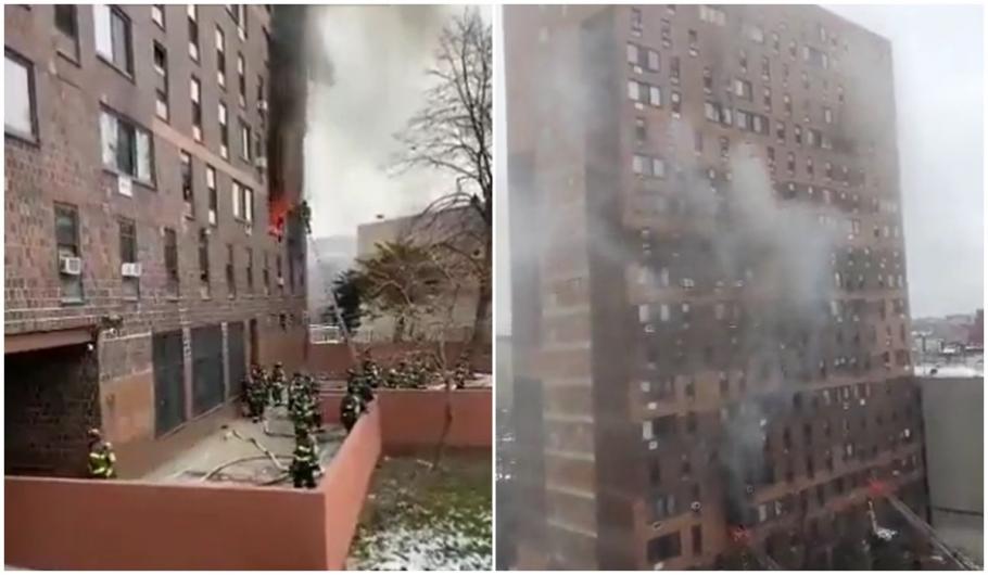 Incendiu grav într-un bloc din New York