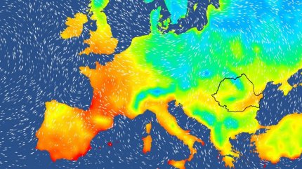 Harta temperaturilor în Europa