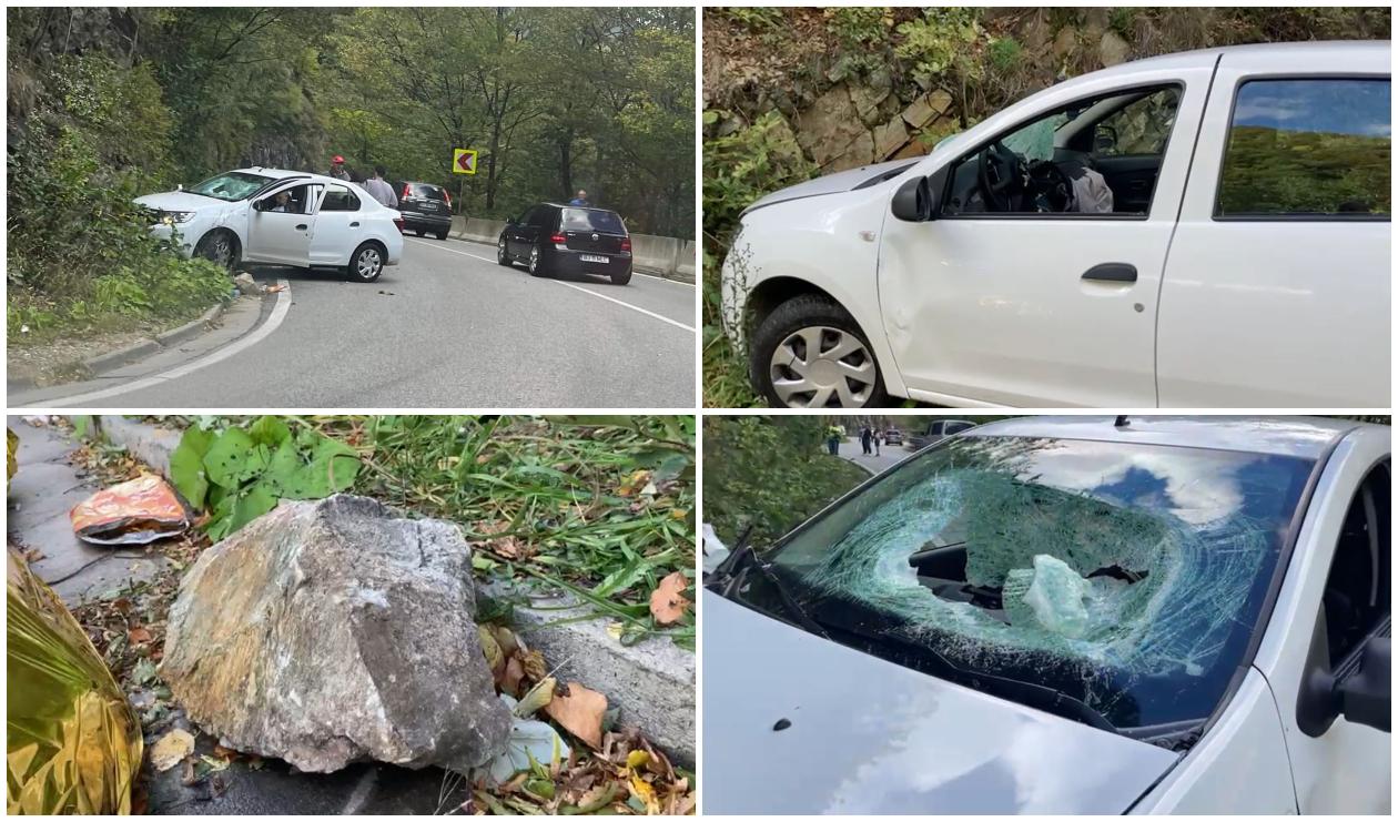 Un bărbat a murit, după ce un bolovan a căzut de pe versant peste maşina pe care o conducea