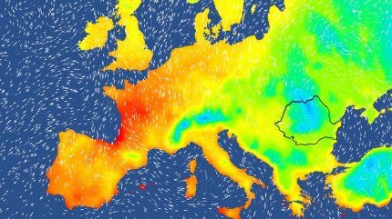 Harta temperaturilor în Europa