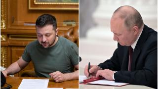 După ce Putin a promulgat legea anexării, Zelenski declară prin decret "nule" toate decretele președintelui rus. Războiul se mută în birouri