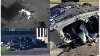 Trei adolescenţi s-au răsturnat mortal cu un Maserati furat, la 197 km/h. Momentul accidentului, filmat din elicopter de poliţiştii din SUA