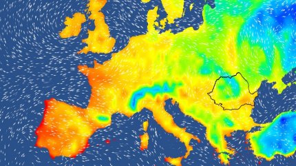 Harta temperaturilor în Europa