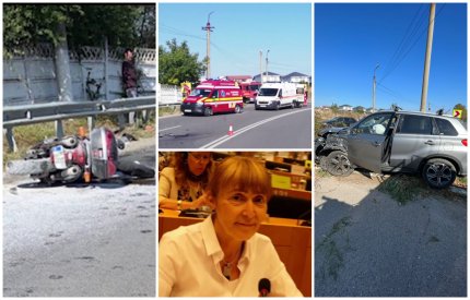 Motociclist grav rănit de Monica Macovei, aflată la volan