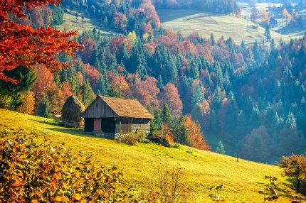 peisaj de toamnă în Transilvania