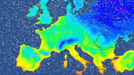 Harta temperaturilor în Europa