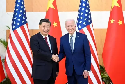 Joe Biden și Xi Jinping președinții Joe Biden și Xi Jinping în Bali, Indonezia, 14 noiembrie 2022