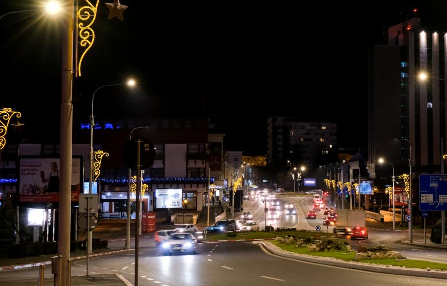 stradă din Sibiu noaptea stradă din Sibiu noaptea