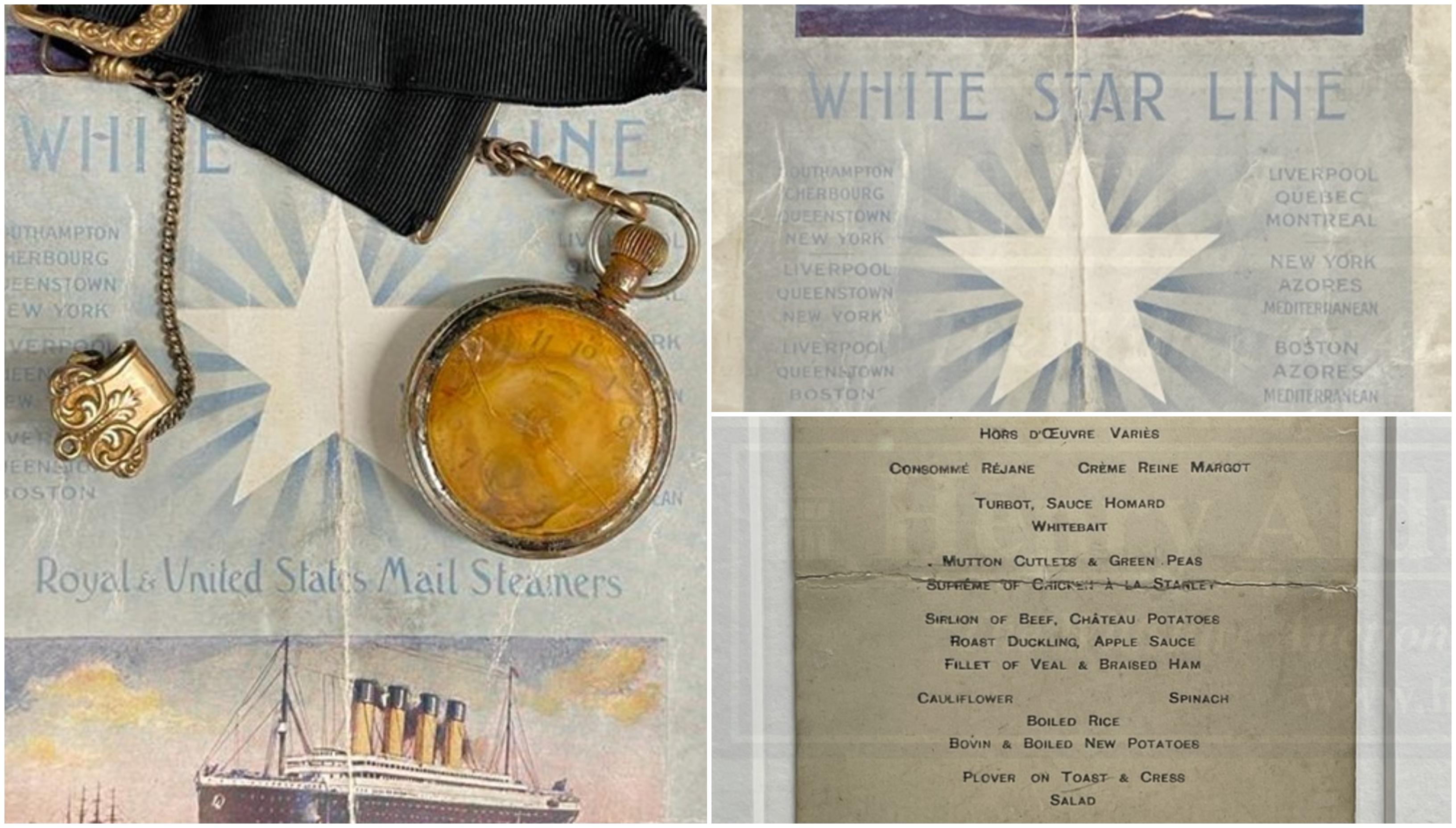 Un ceas de buzunar, un meniu şi o listă cu pasageri, vedetele unei licitaţii cu obiecte de pe Titanic