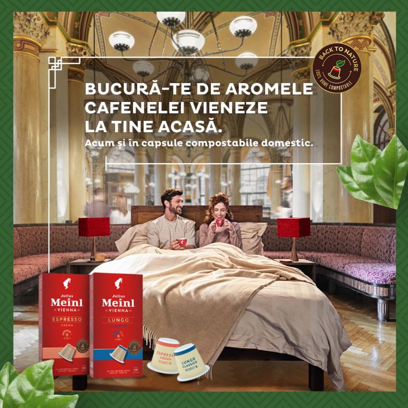 (P) Aroma vieneză a cafelei Julius Meinl poate fi savurată acum în capsule 100% compostabile domestic, compatibile Nespresso®* (P) Aroma vieneză a cafelei Julius Meinl poate fi savurată acum în capsule 100% compostabile domestic, compatibile Nespresso®*