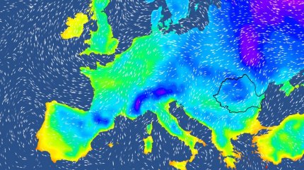 Harta temperaturilor în Europa