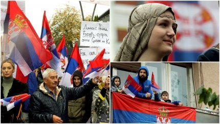 10.000 de sârbi kosovari au protestat la Mitrovica pentru a respinge autoritatea Priştinei