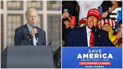 Joe Biden, președintele SUA (stânga) și Donald Trump, fostul președinte al SUA (dreapta)