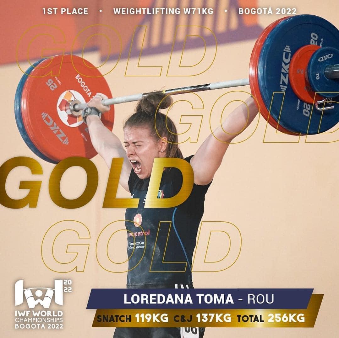 Loredana Toma a cucerit două medalii de aur la Campionatele Mondiale de haltere de la Bogota