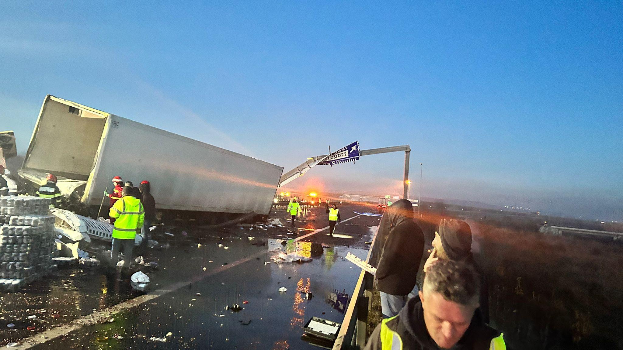 accident TIR Autostrada Sibiu-Orăștie