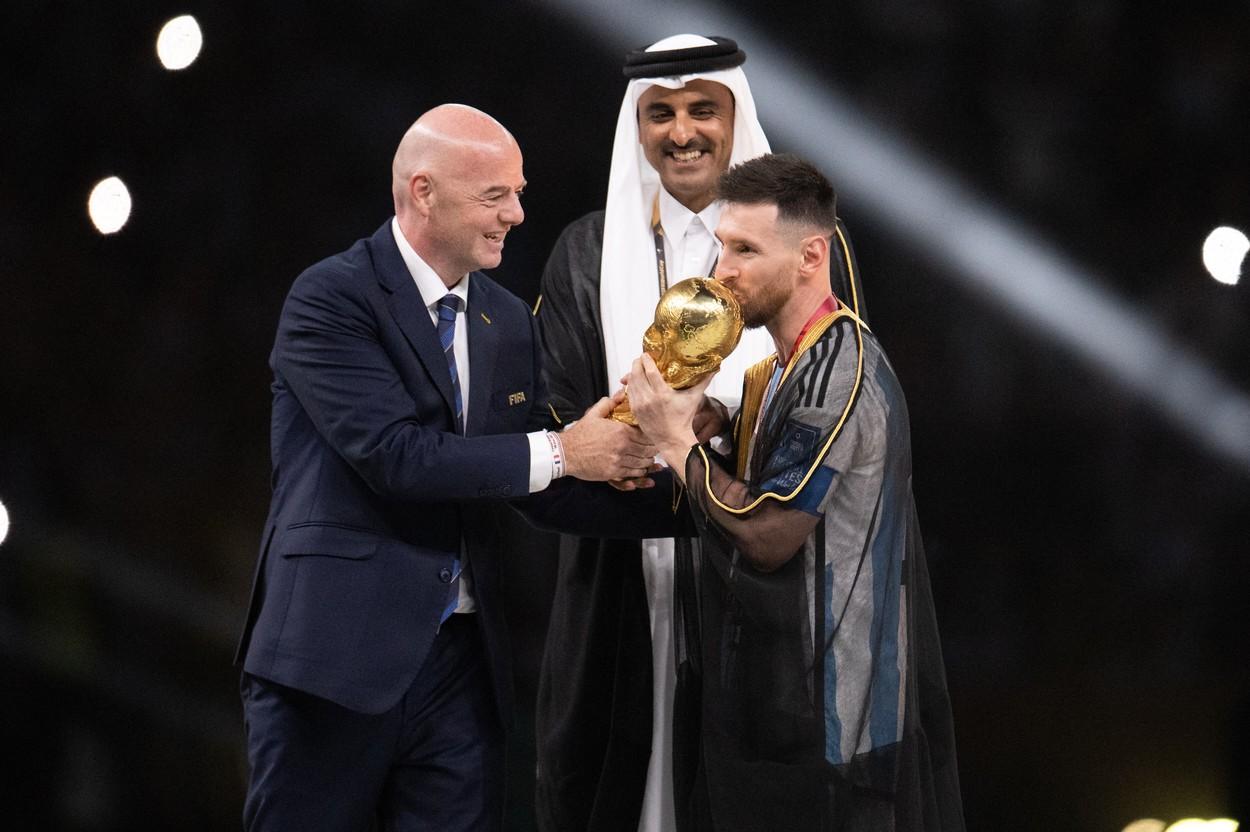 Lionel Messi la ceremonia de premiere de la Cupa Mondială 2022