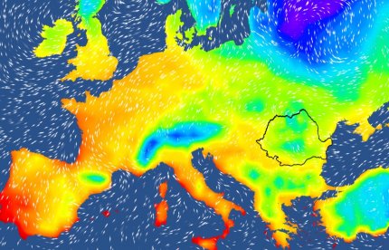 Harta temperaturilor în Europa