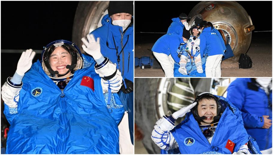 Trei astronauţi chinezi s-au întors pe Pământ, după şase luni la bordul staţiei spaţiale Tiangong Trei astronauţi chinezi s-au întors pe Pământ, după şase luni la bordul staţiei spaţiale Tiangong