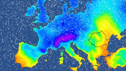 Harta temperaturilor în Europa