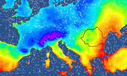 Harta temperaturilor în Europa