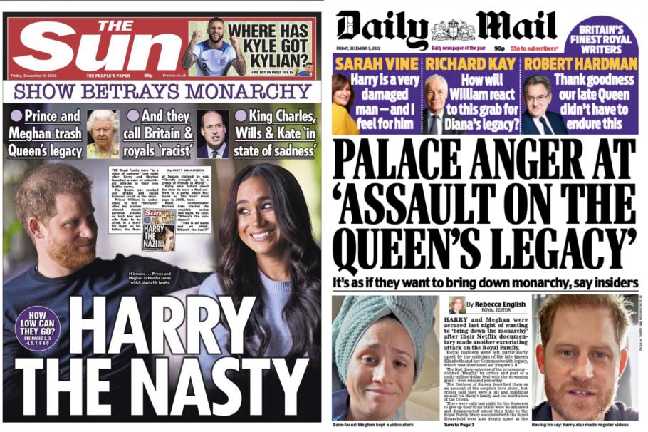 Reacţia tabloidelor britanice, după serialul "Harry & Meghan" Reacţia tabloidelor britanice, după serialul "Harry & Meghan"