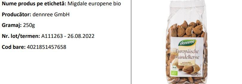 Migdale cu acid cianhidric sau cianură, retrase de la vânzare în România