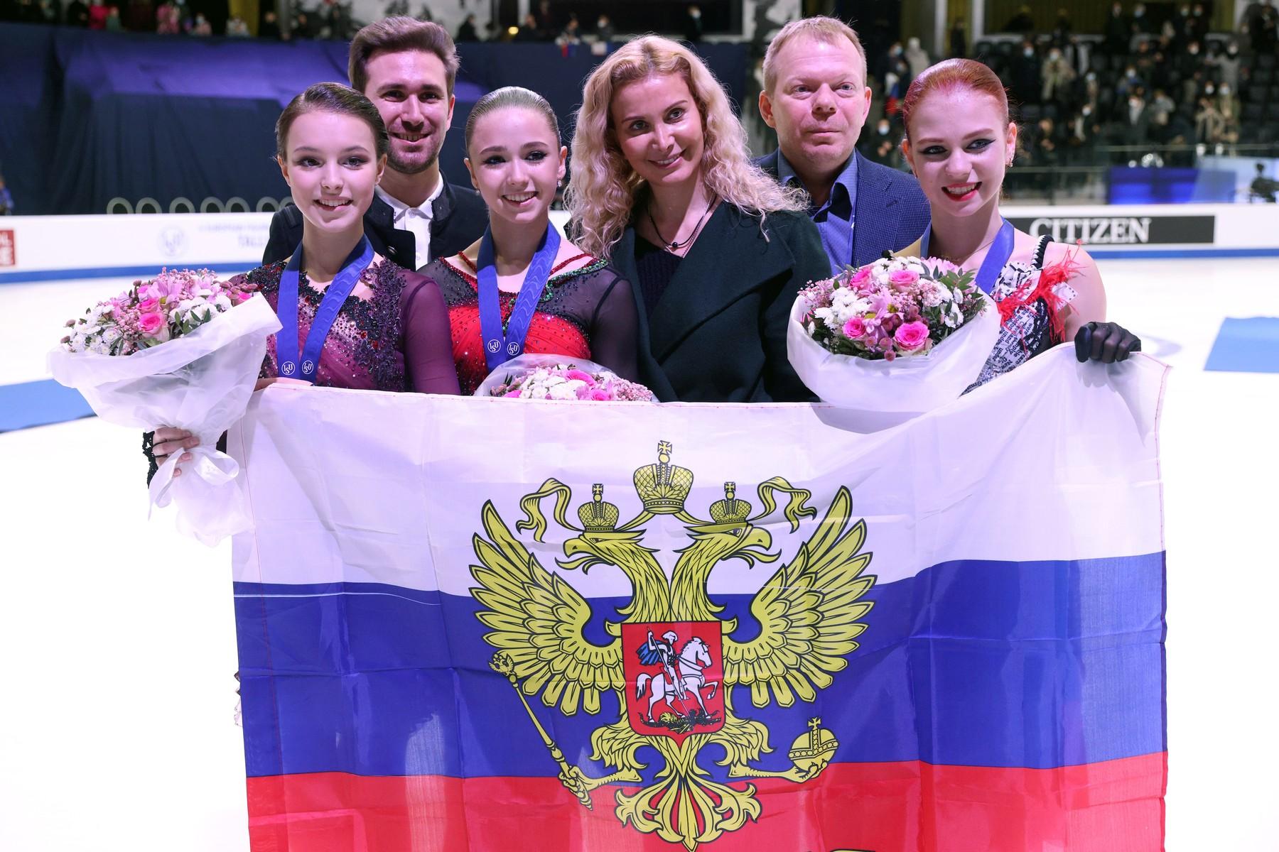 Anna Shcherbakova, Kamila Valieva şi Alexandra Trusova au câştigat argint, aur şi bronz la Campionatele Europene 2022