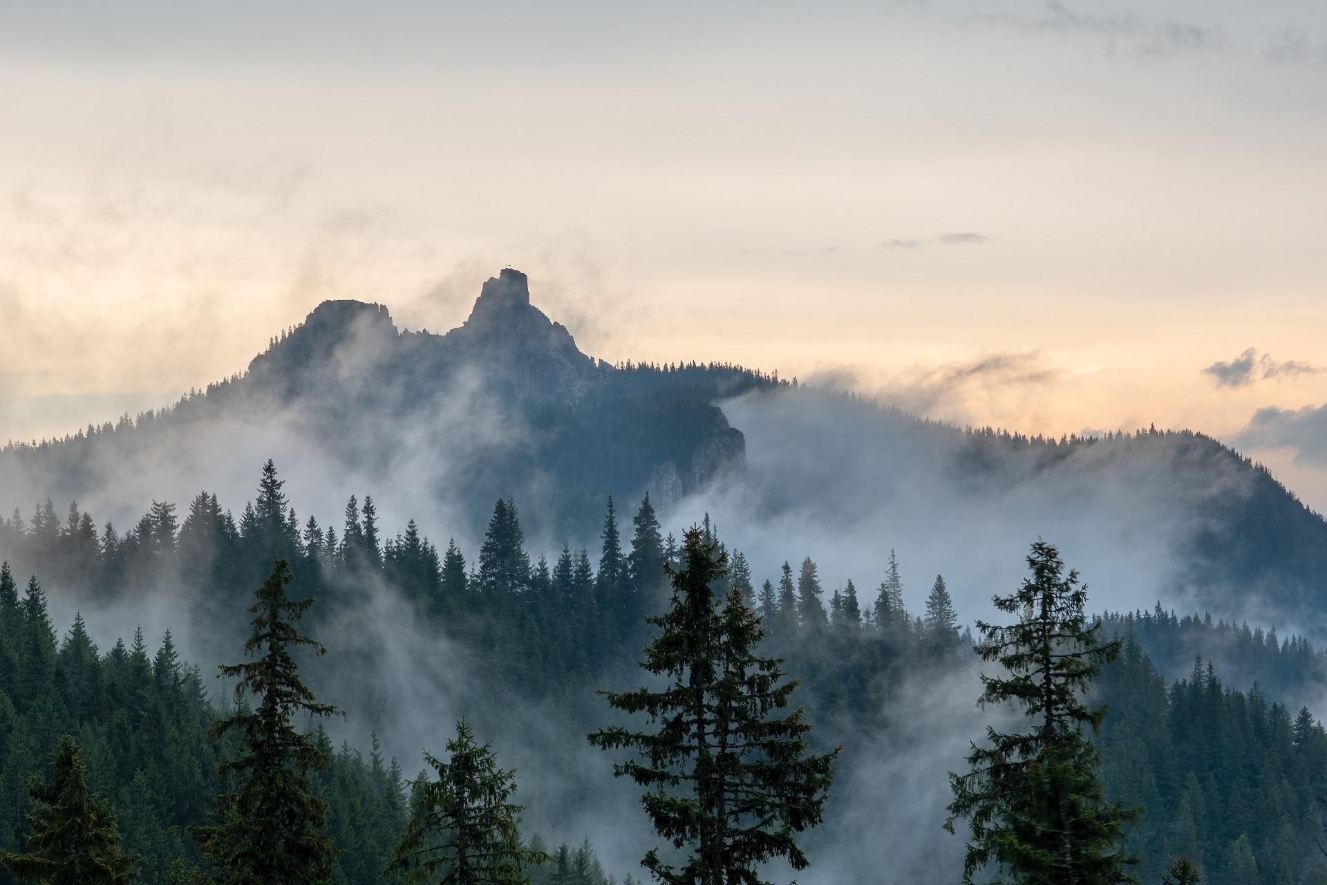 peisaj de iarnă în munții din România