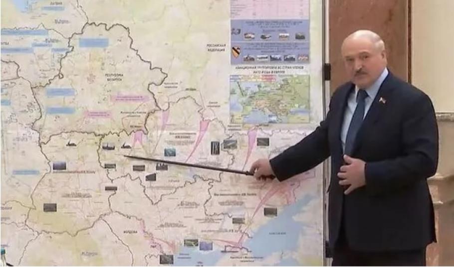 Va fi invadată şi Republica Moldova? Lukashenko ar fi prezentat o hartă în care Ucraina e împărţită în patru: Transnistria face parte din una dintre aceste zone Va fi invadată şi Republica Moldova? Lukashenko ar fi prezentat o hartă în care Ucraina e împărţită în patru: Transnistria face parte din una dintre aceste zone