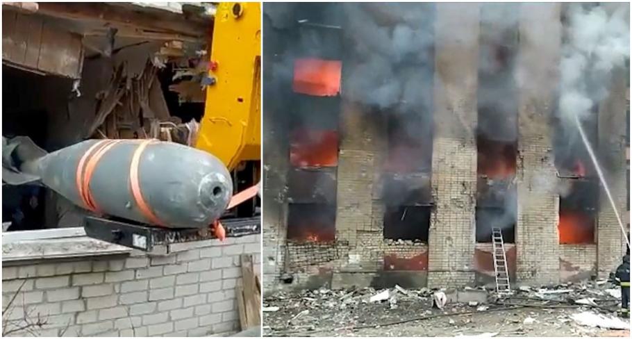 Momentul în care o bombă uriașă neexplodată e scoasă pe fereastră cu macaraua, din apartamentul unui ucrainean Momentul în care o bombă uriașă neexplodată e scoasă pe fereastră cu macaraua, din apartamentul unui ucrainean