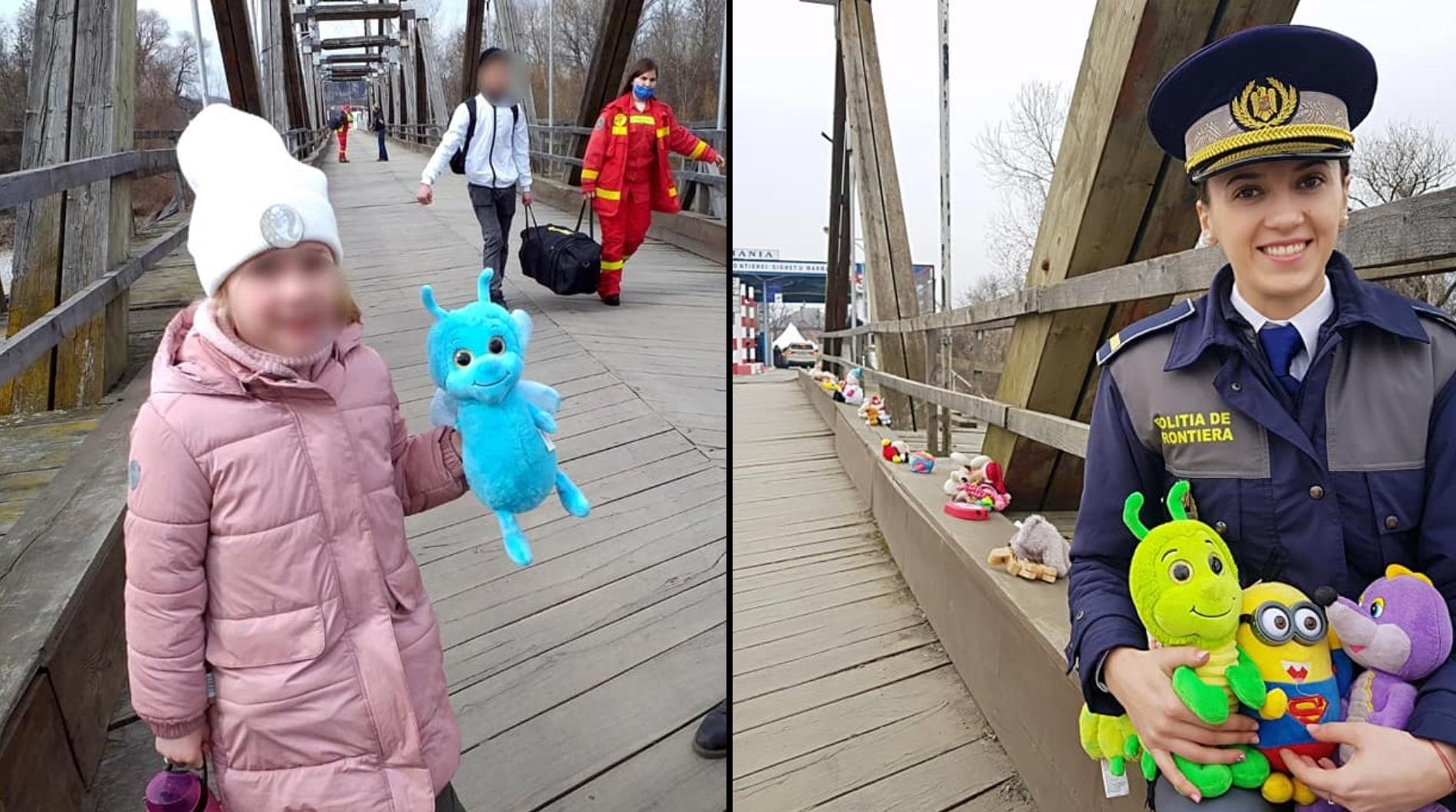 Jucării de pluș pe podul istoric din Sighetu Marmației