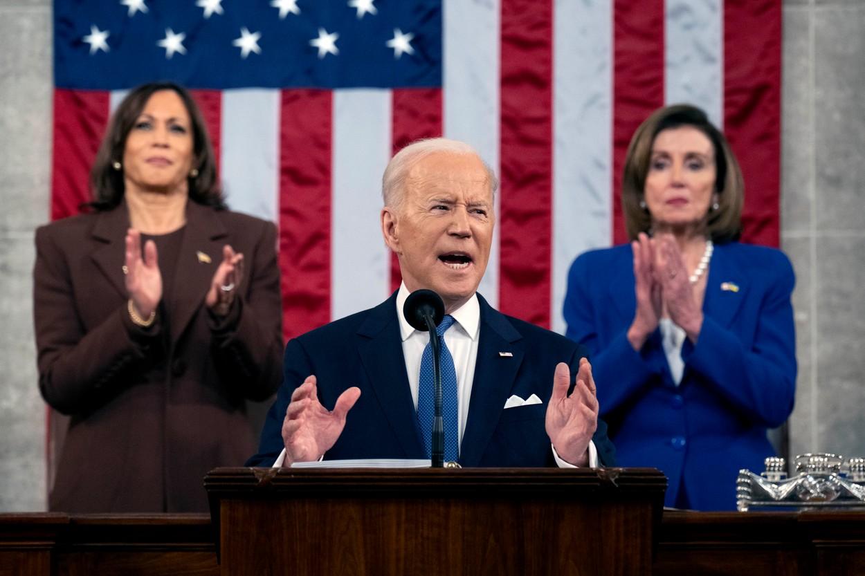 Joe Biden susține un discurs în fața Congresului american