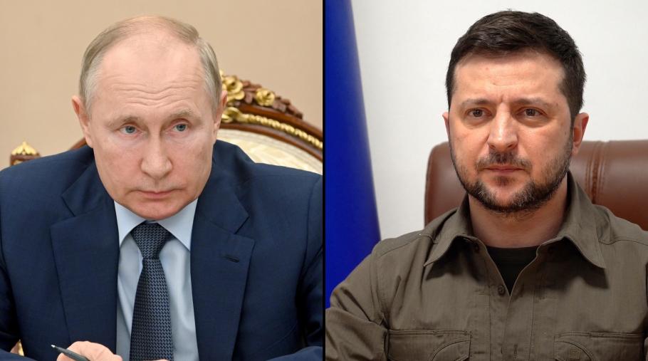 președinții Vladimir Putin și Volodimir Zelenski Vladimir Putin și Volodimir Zelenski