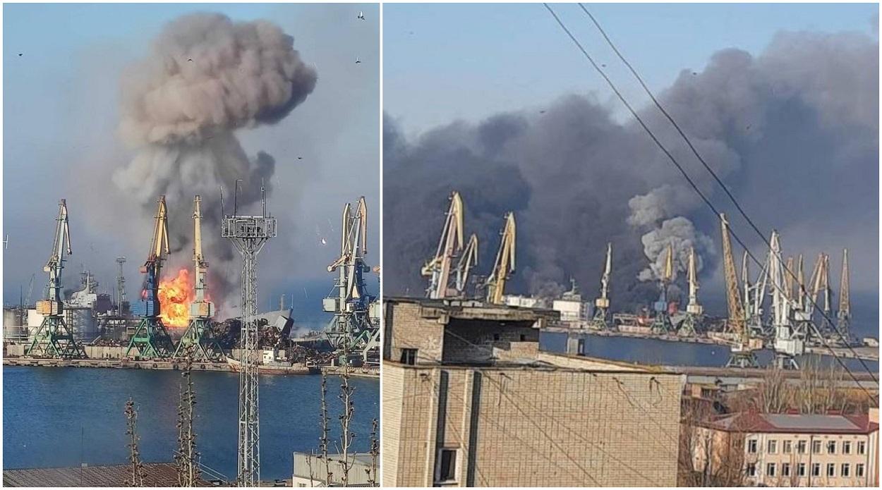 Război Rusia - Ucraina, ziua 29. Portul Berdyansk, din regiunea Zaporojie, ar fi fost incendiat de ruși