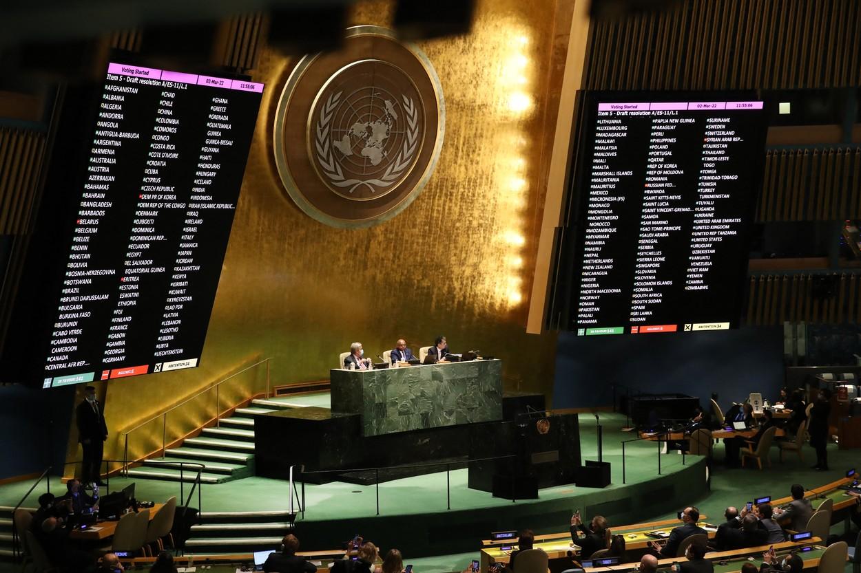Adunarea Generală a ONU cere Rusiei să înceteze imediat războiul din Ucraina