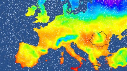 Harta temperaturilor în Europa