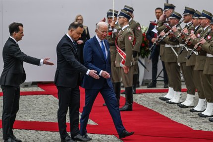 Joe Biden, primit la Palatul Regal din Varşovia de preşedintele polonez Andrzej Duda