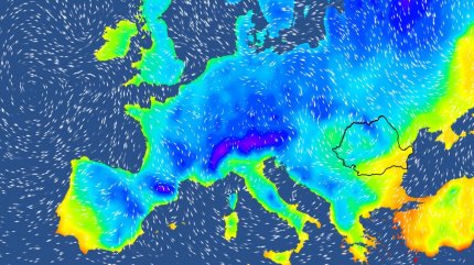 Harta temperaturilor în Europa